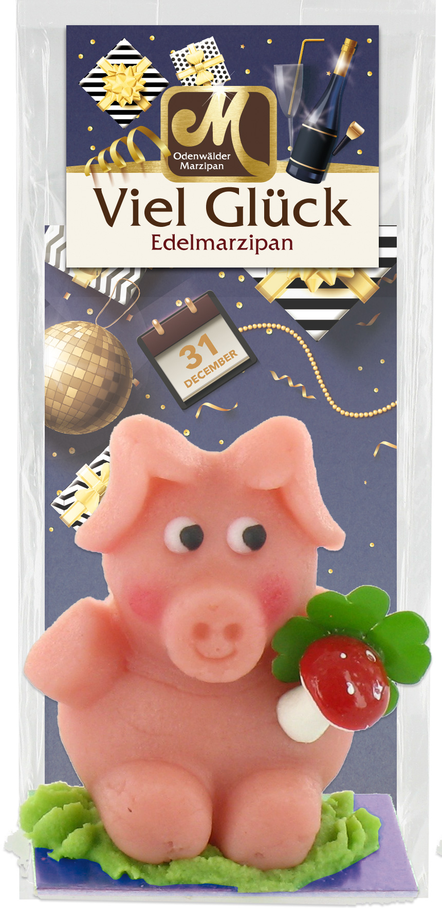 Schwein Kevin mit Pilzbukett